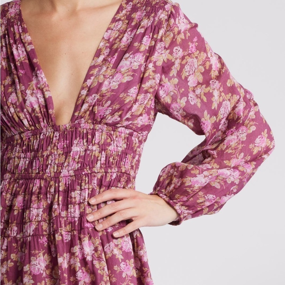 NWOT Free People Keep You Long Sleeve Cotton Mini Dress - Picture 3 of 7
